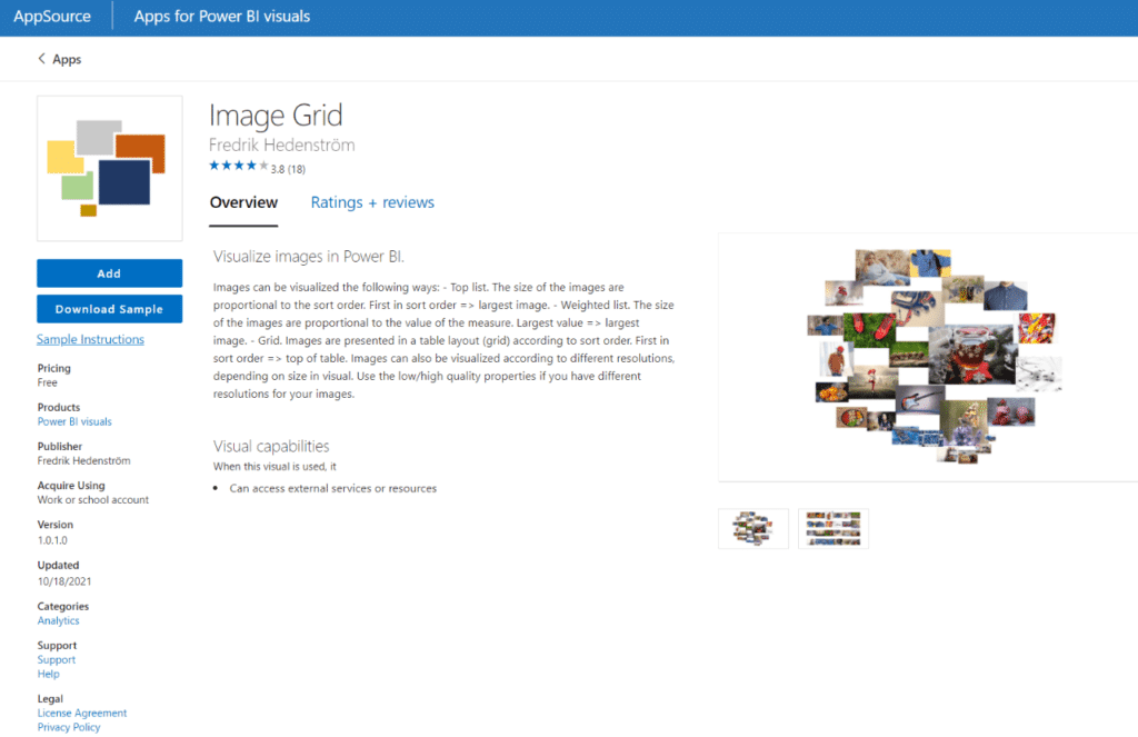 Image Grid Power BI Visual
